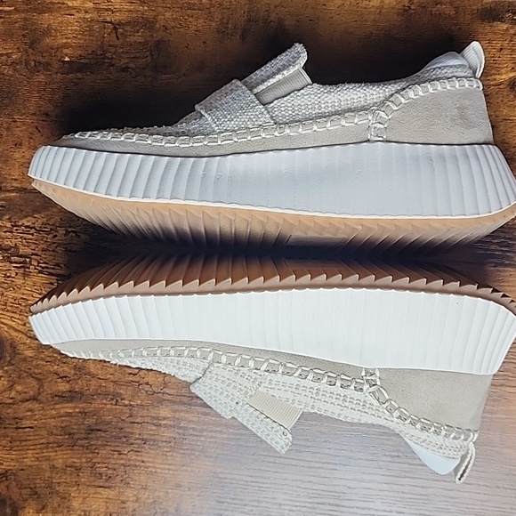 DOLCE VITA | Beige Dayo Slip-On Neutral Tweed Sneaker Loafers for Women | 7.5 - Picture 4 of 7